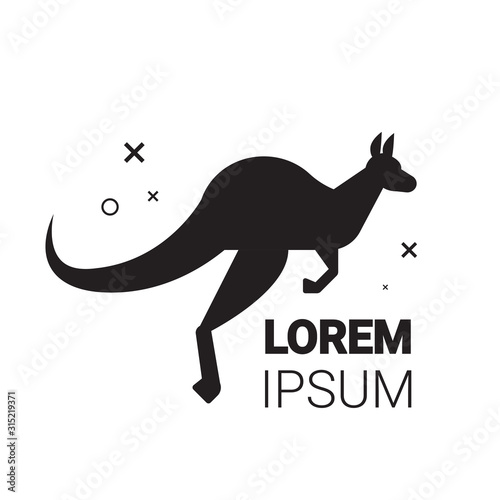 silhouette of kangaroo running escaping from forest wild fires in australia animals dying in wildfire bush fire natural disaster concept vector illustration
