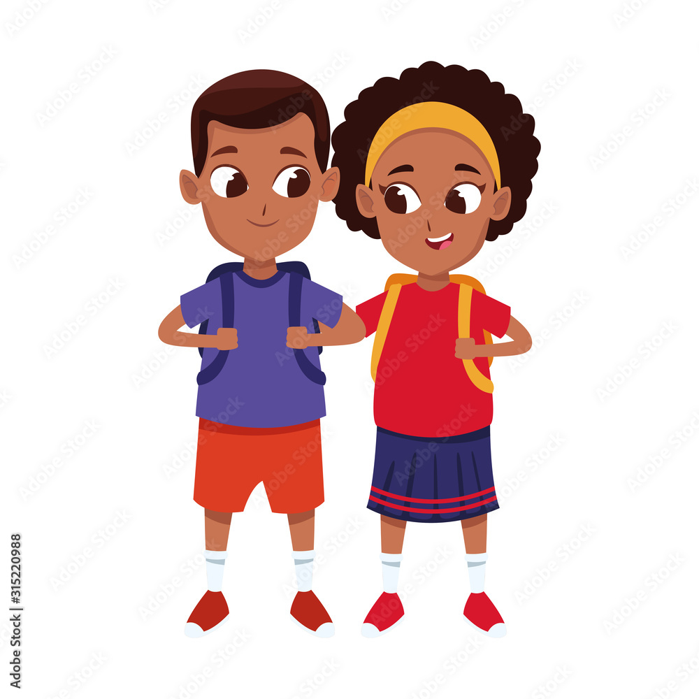 cartoon afro girl and boy icon, colorful design cartoon afro girl and boy icon, colorful design