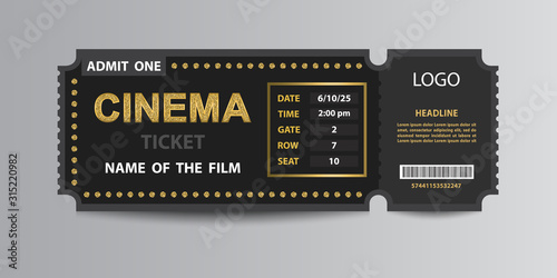 Cinema admission ticket stub template