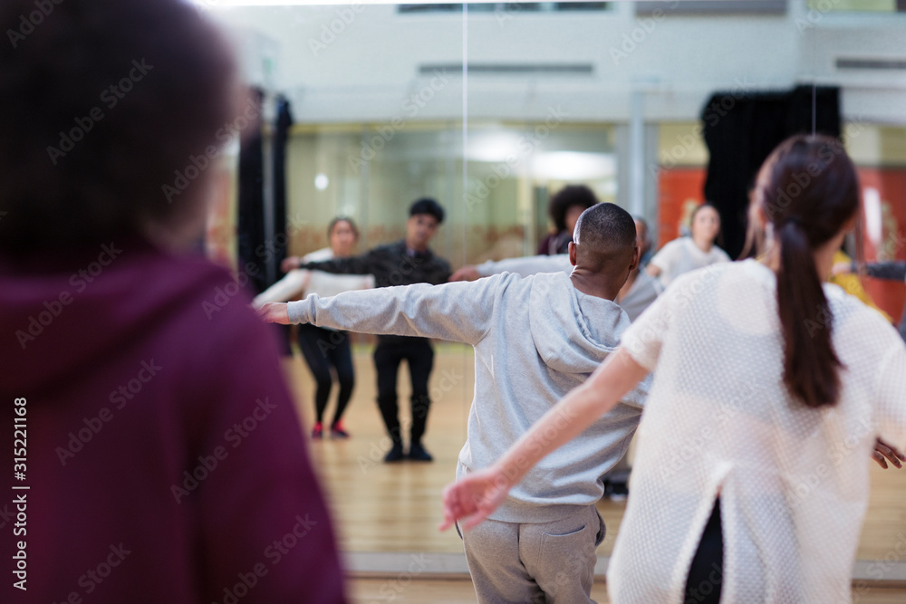 Dancers dancing in dance class studio Dancers dancing in dance class studio