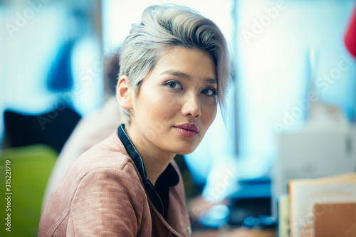 Portrait confident businesswoman