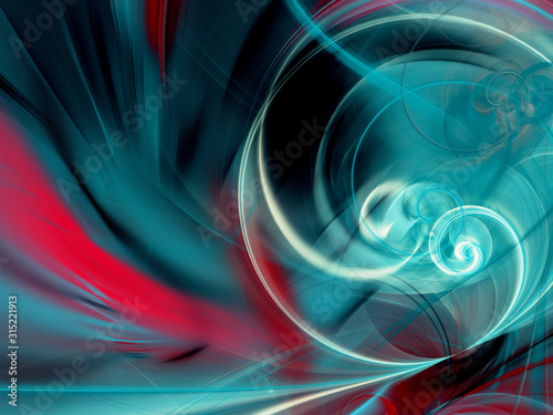 blue abstract fractal background 3d rendering illustration © panzer25