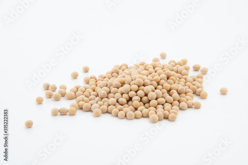 Soy bean on white background