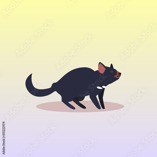tasmanian devil icon cartoon endangered wild australian animal symbol wildlife species fauna concept flat vector illustration