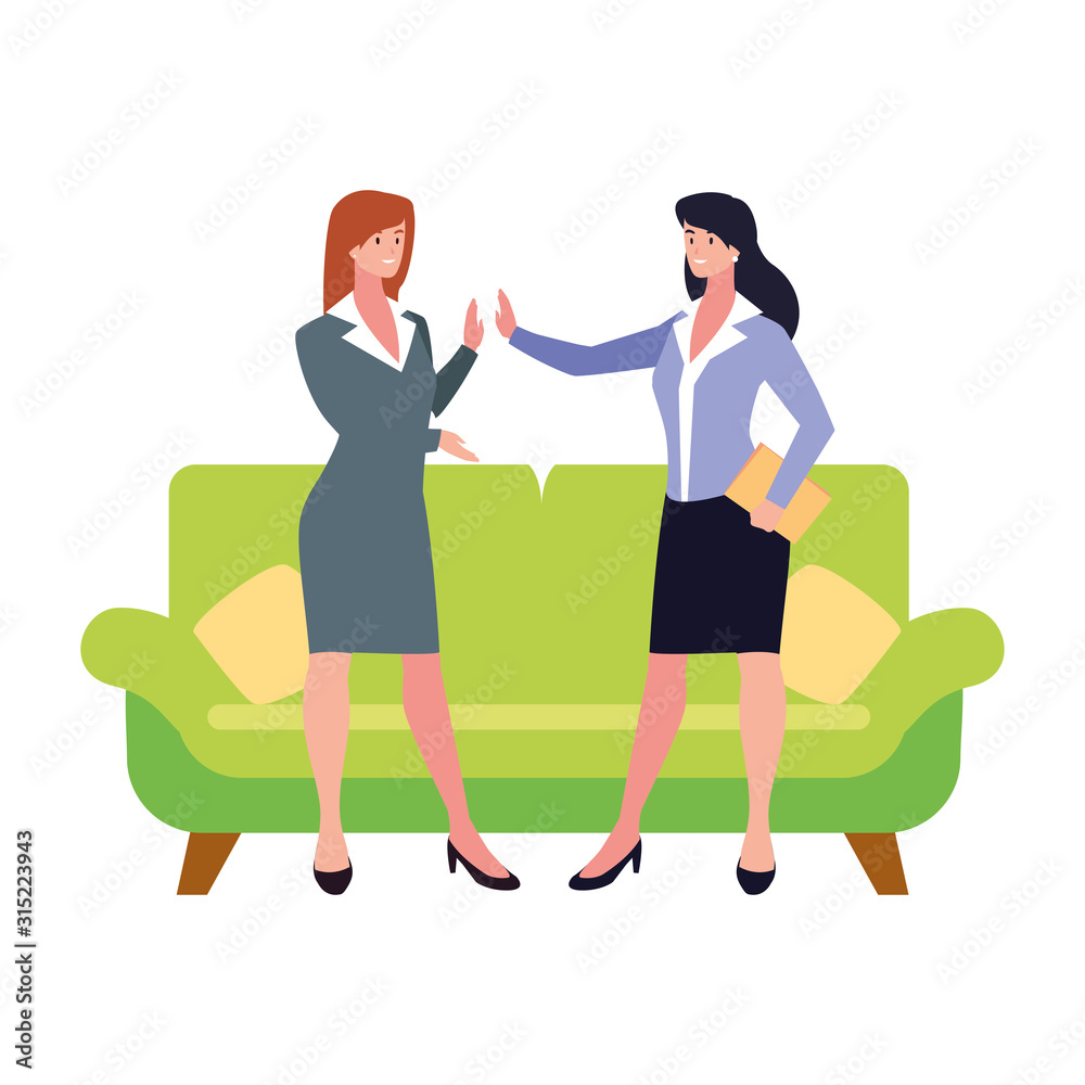 Fototapeta premium businesswomen in the living room on white background