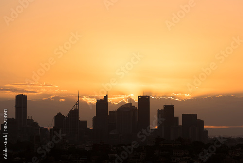 Sunset over the city  Sydney  Australia