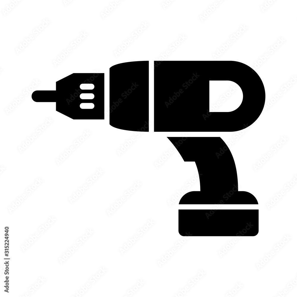 Electric drill icon design template, vector icon designed in flat style isolated on white background, solid icon vector design, can be used for web and various needs of your project Electric drill icon design template, vector icon designed in flat style isolated on white background, solid icon vector design, can be used for web and various needs of your project