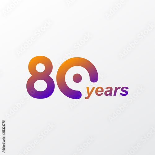 80 Years Anniversary Celebration Vector Template Design Illustration