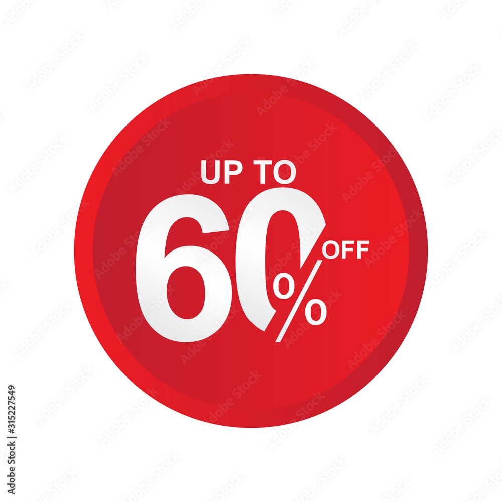 Discount Label up to 60% off Vector Template Design Illustration Discount Label up to 60% off Vector Template Design Illustration