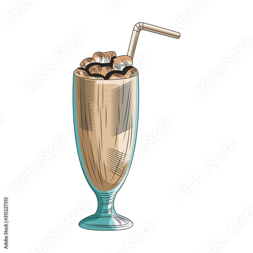 sweet milkshake icon, colorful design