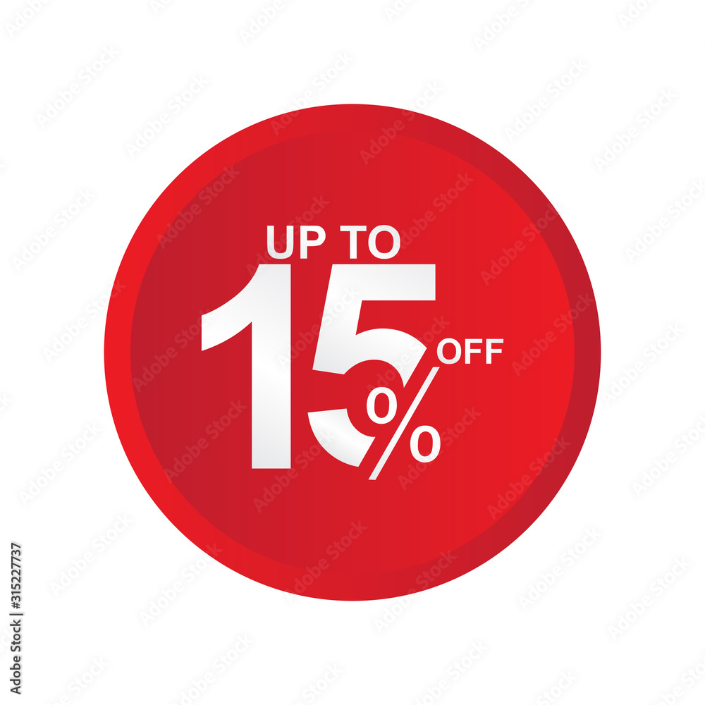 Discount Label up to 15% off Vector Template Design Illustration Discount Label up to 15% off Vector Template Design Illustration