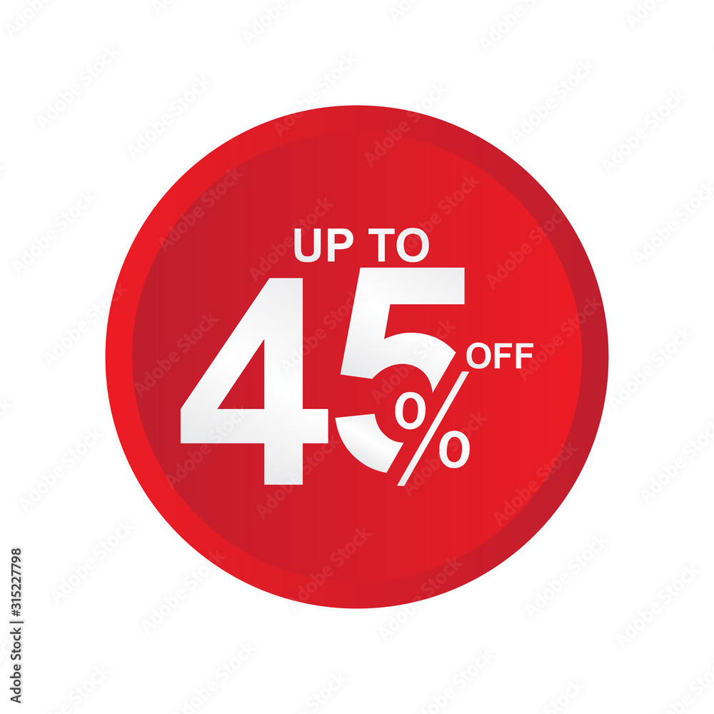 Discount Label up to 45% off Vector Template Design Illustration Discount Label up to 45% off Vector Template Design Illustration