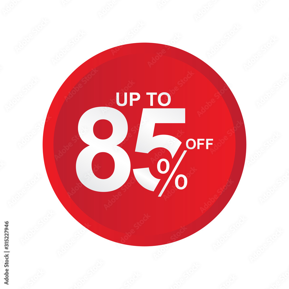 Discount Label up to 85% off Vector Template Design Illustration Discount Label up to 85% off Vector Template Design Illustration