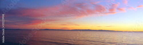 Channel Islands and Pacific at sunset  Ventura  California