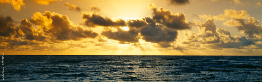 Sunrise on the Pacific Ocean at Hawaii