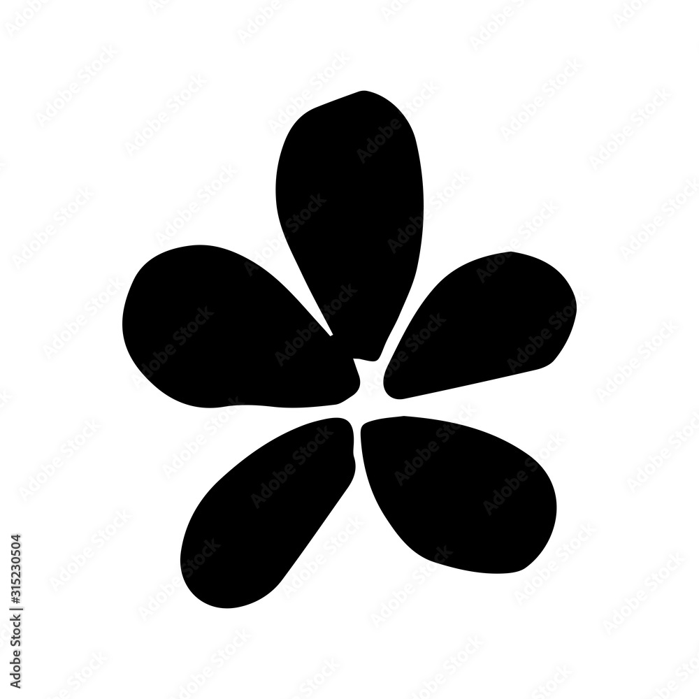 Single hand drawn flower for summer design. Doodle vector illustration. Isolated on white background