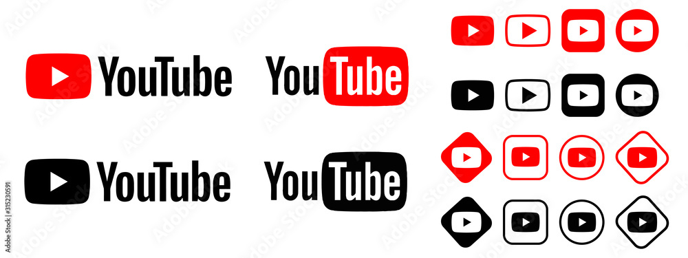 youtube logo vector black