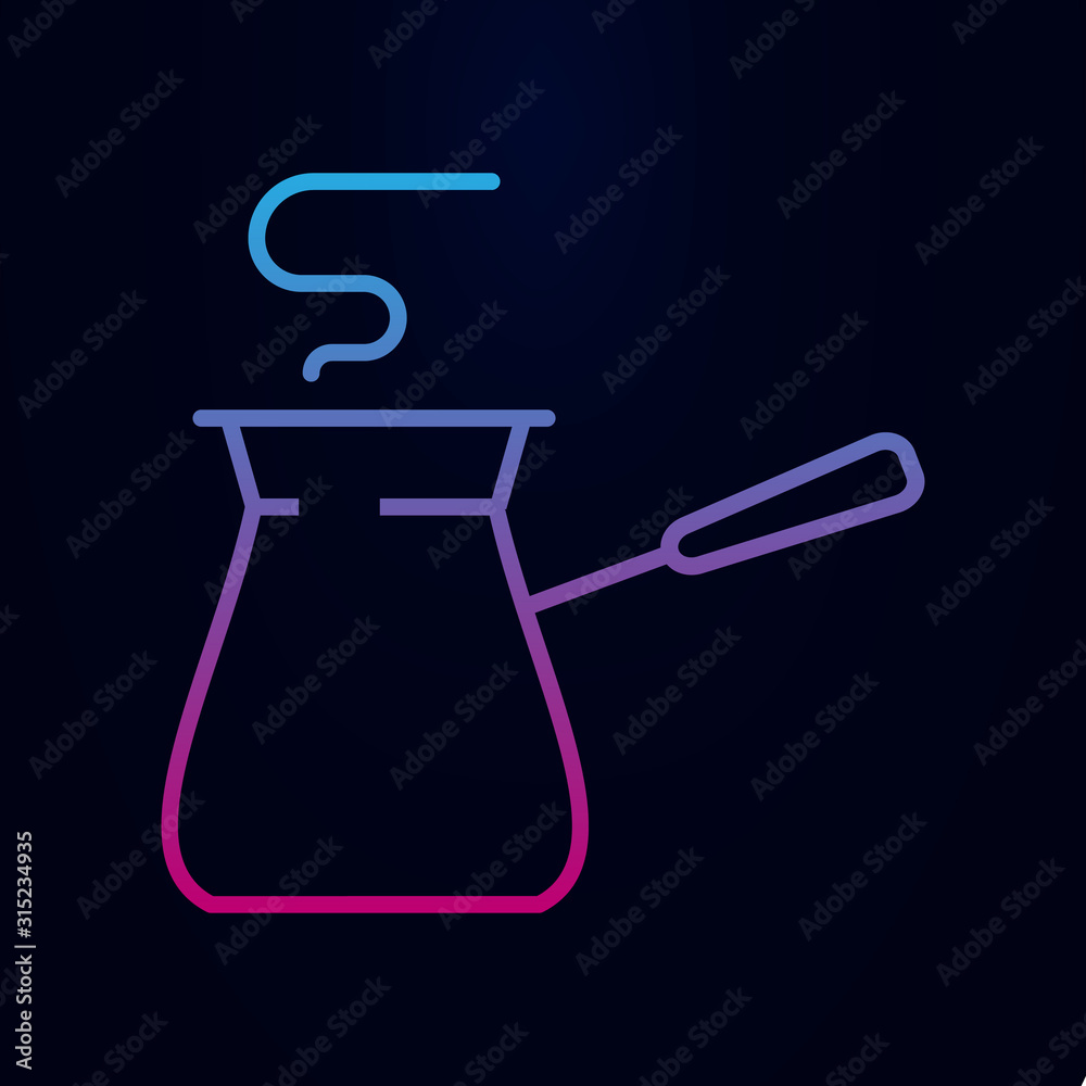 Turkish coffee pot line nolan icon. Simple thin line, outline vector of web icons for ui and ux, website or mobile application Turkish coffee pot line nolan icon. Simple thin line, outline vector of web icons for ui and ux, website or mobile application