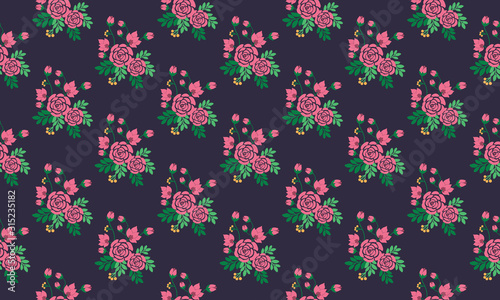 Unique valentine Pattern background, with elegant flower and leaf design.