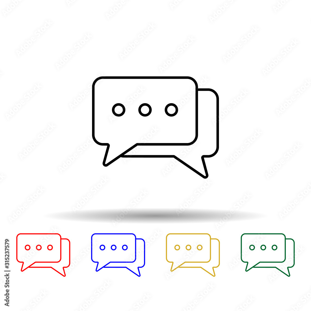 Fototapeta premium correspondence bubbles multi color style icon. Simple thin line, outline vector of web icons for ui and ux, website or mobile application
