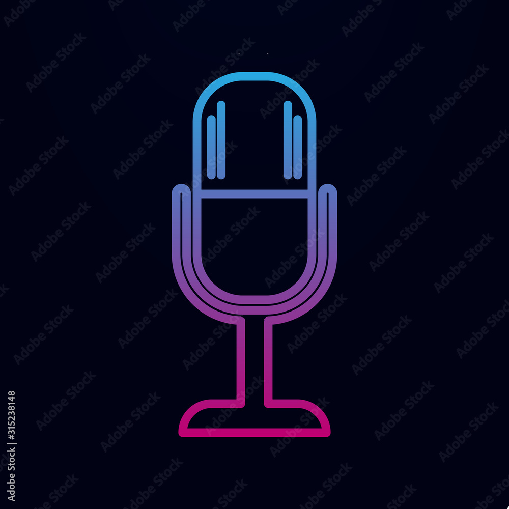 Microphone nolan icon. Simple thin line, outline vector of web icons for ui and ux, website or mobile application Microphone nolan icon. Simple thin line, outline vector of web icons for ui and ux, website or mobile application