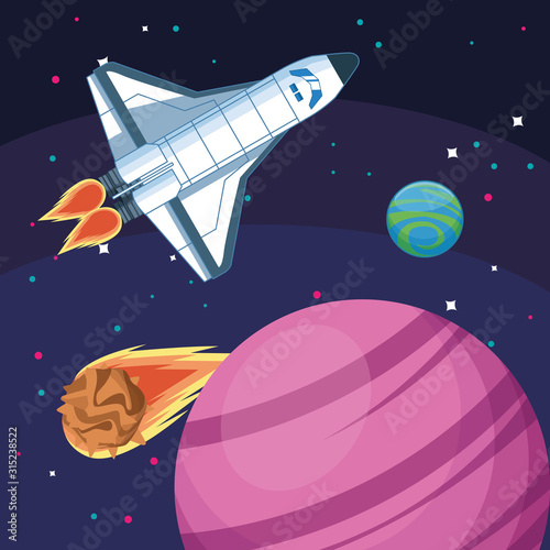 spacecraft planets asteroid galaxy space exploration