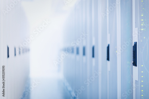 White server room corridor