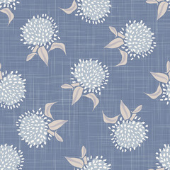 Handdoek met foto Landelijke stijl patronen Paardenbloem linnen blauw landelijk  © Limolida Studio