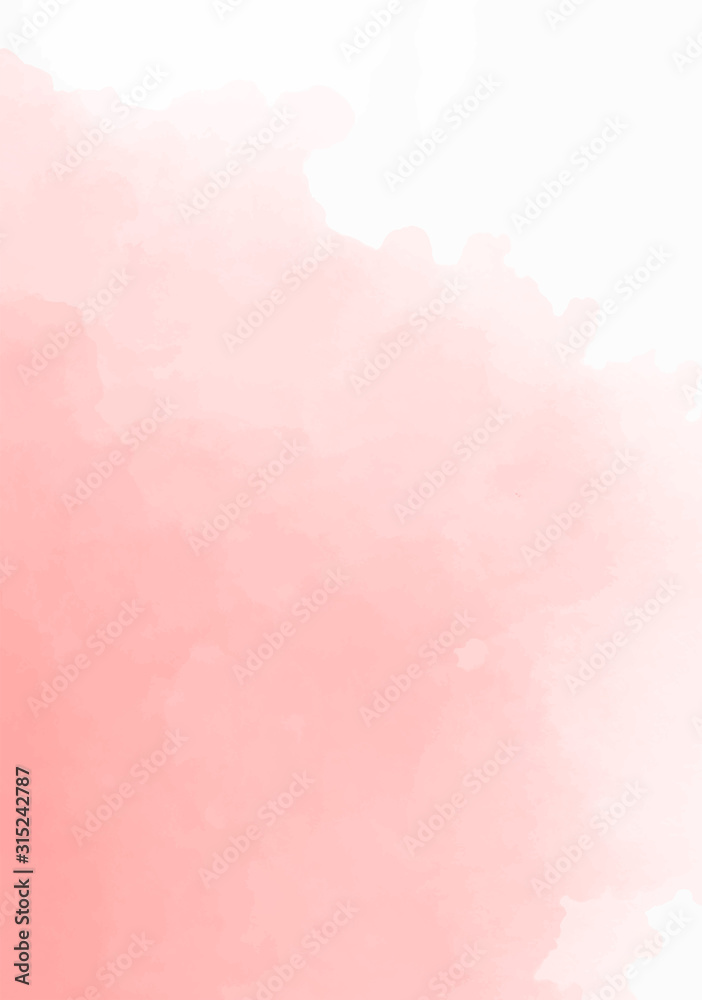 Paper art invitation template with colorful coral watercolour background or pink background for wallpaper design. Colorful artistic background. Grunge texture.