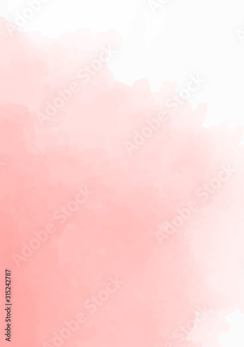 Paper art invitation template with colorful coral watercolour background or pink background for wallpaper design. Colorful artistic background. Grunge texture.