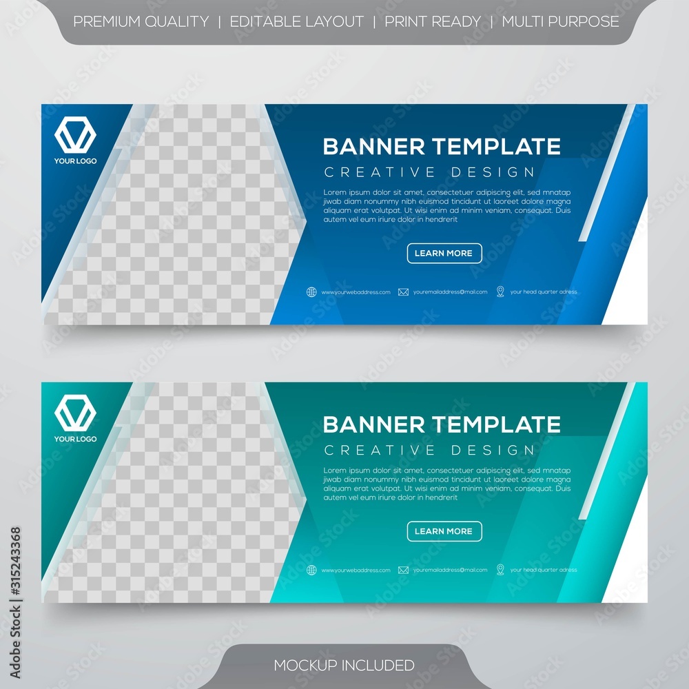 set of business banner template with minimalist style and modern layout