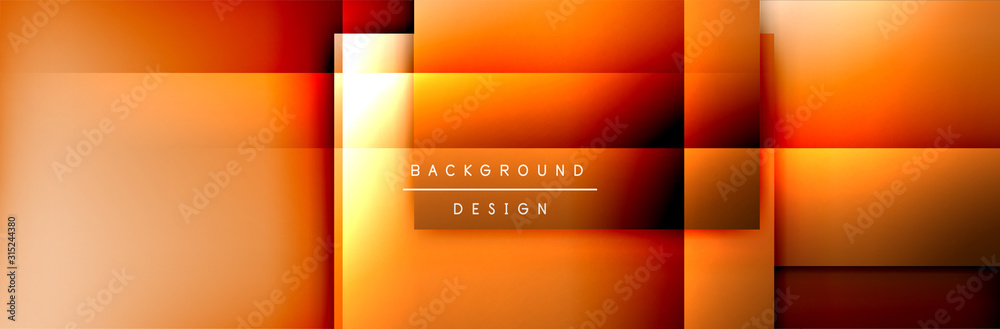 Obraz premium Square shapes composition geometric abstract background. 3D shadow effects and fluid gradients. Modern overlapping forms