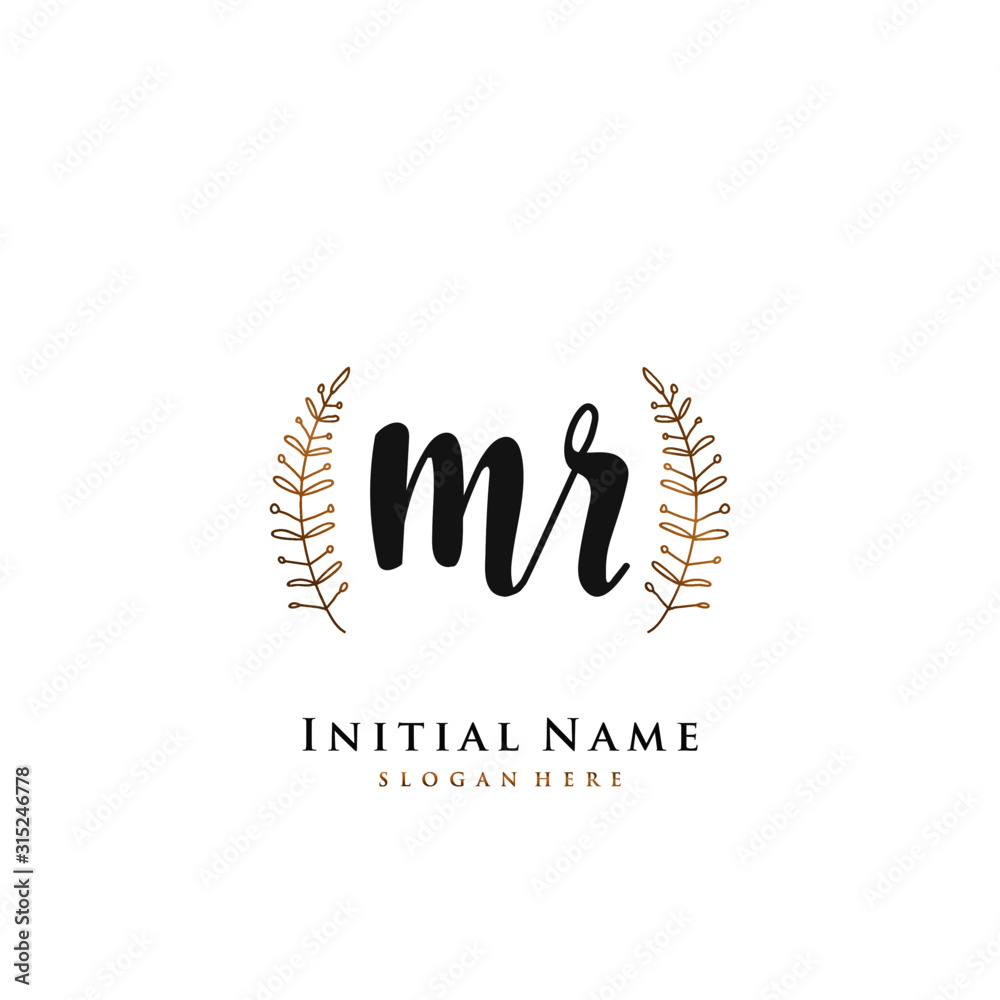 MR Initial handwriting logo vector MR Initial handwriting logo vector