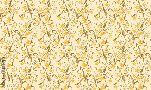 Christmas floral unique pattern, with leaf and flower elegant drawing.