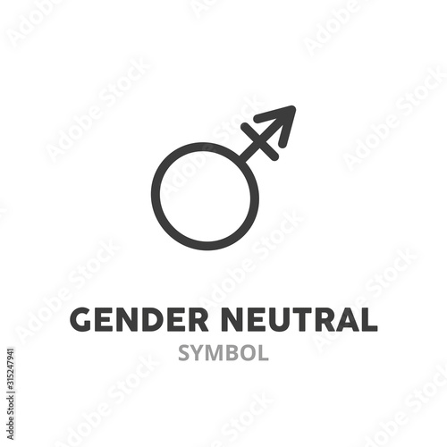 Gender neutral symbol thin line icon. Vector illustration symbol elements for web design.
