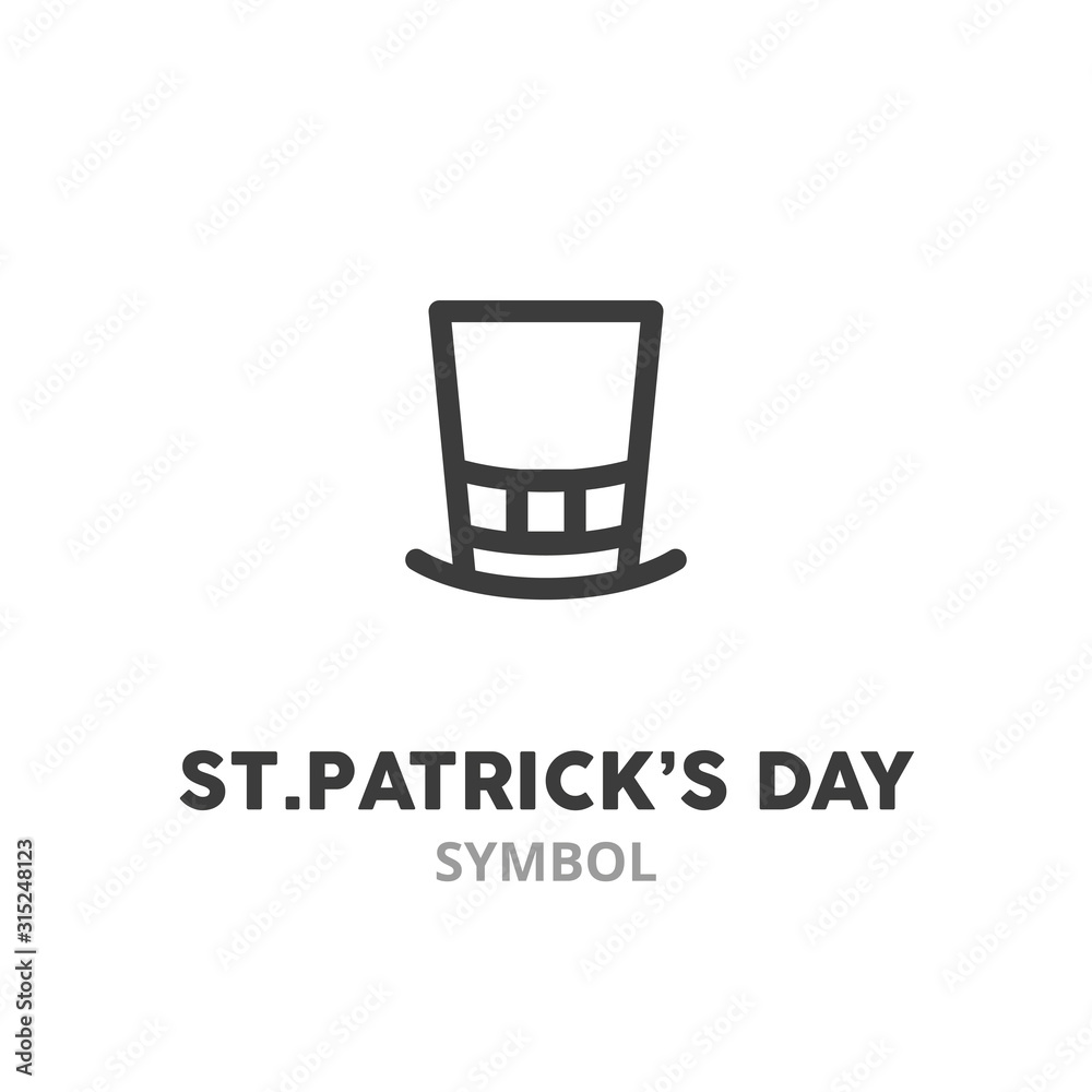 Patrick’s hat thin line icon. St. Patrick’s Day symbol. Vector illustration symbol elements for web design.