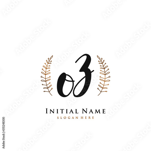 OZ  Initial handwriting logo vector