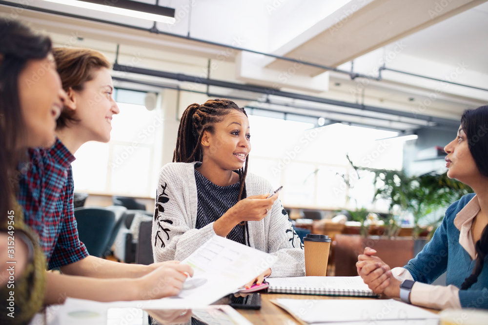 Businesswomen talking in meeting
