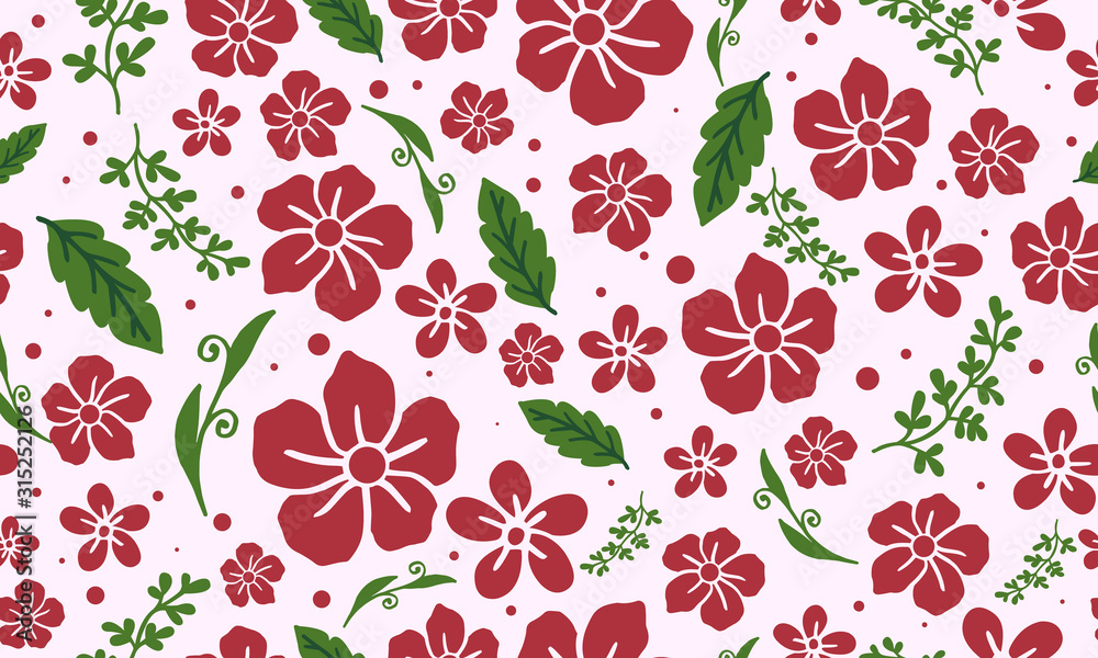 Antique and elegant wallpaper for Christmas, with cute leaf and flower background.