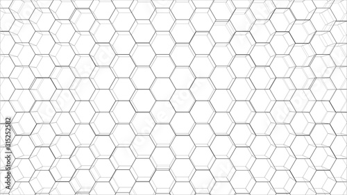 Fototapeta Naklejka Na Ścianę i Meble -  Abstract background of hexagons outline. Vector