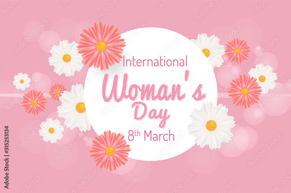 International Women's Day. March 8th greeting card. Vector illustration background International Women's Day. March 8th greeting card. Vector illustration background