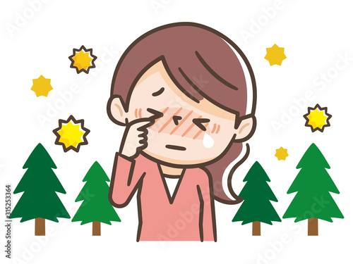花粉症の女性