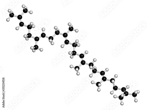 Squalene natural hydrocarbon molecule