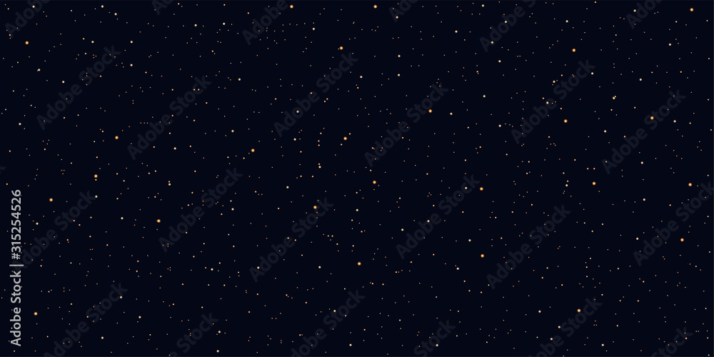 Detailed realistic night starry blue sky. Cosmos concept. Galaxy explosion. Stars in space abstract. Astronomy beauty pattern. Congratulations or invitation background. Vector illustration
