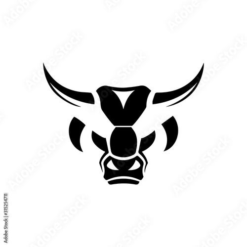 Bull Horn.Bull head Vector Icon Logo Template Illustration Design