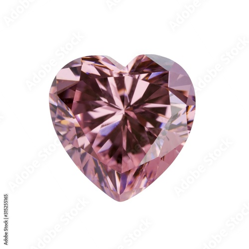 Pink gemstone in the shape of heart