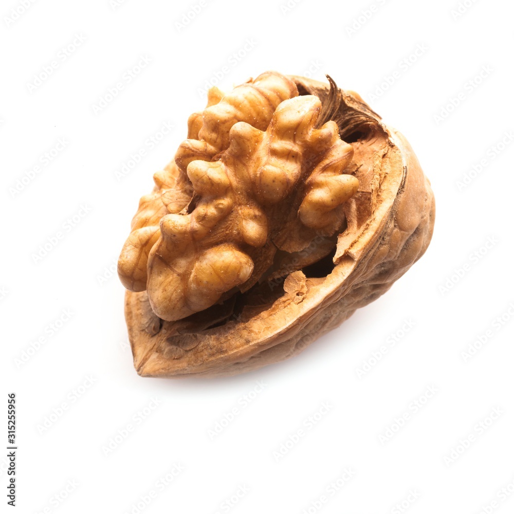 Walnut half in a shell Walnut half in a shell