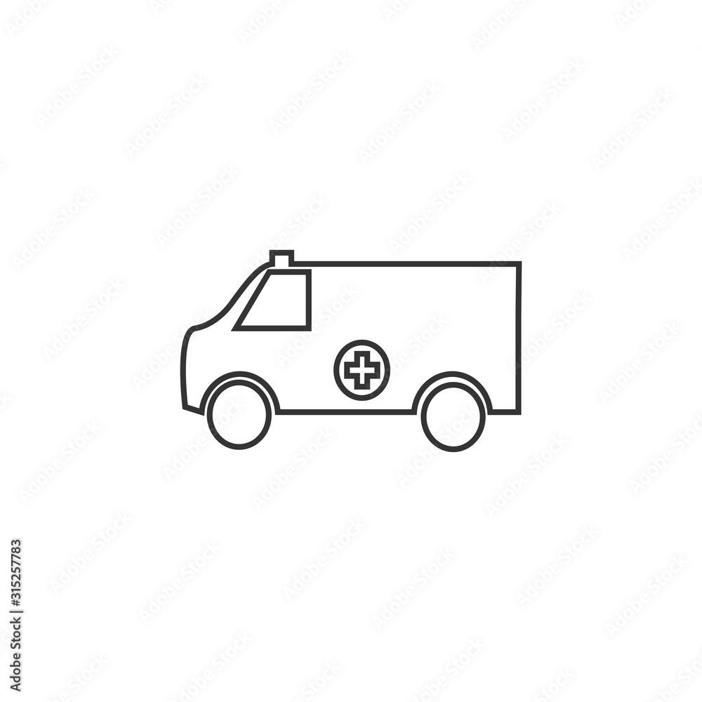 ambulance icon vector solid grey