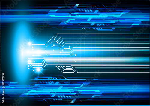 Blue cyber circuit future technology concept background
