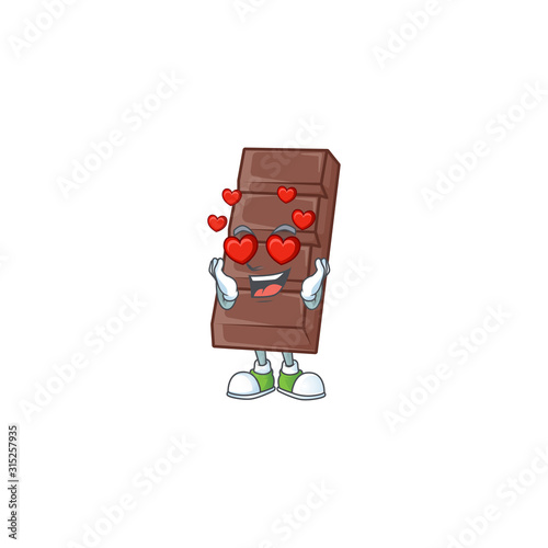 falling in love cute chocolate bar cartoon character design